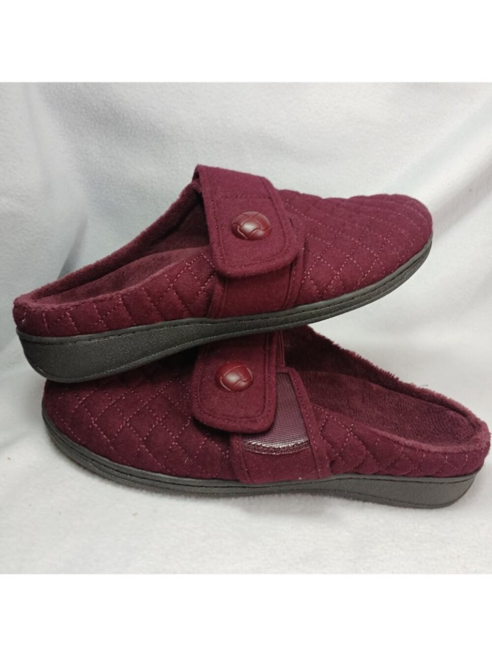 Vionic Carlin Adjustable Hook and Loop Burgandy Quilted Pattern Orthotic Size 10 - Picture 10 of 16